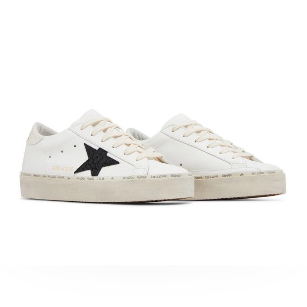 Golden Goose Style White Sneakers with Black Star